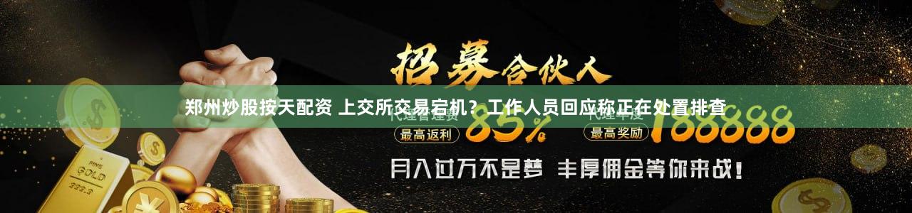 郑州炒股按天配资 上交所交易宕机?工作人员回应称正在处置排查
