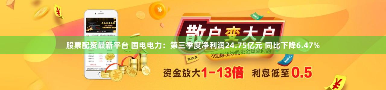 股票配资最新平台 国电电力:第三季度净利润24.75亿元 同比下降6.47%