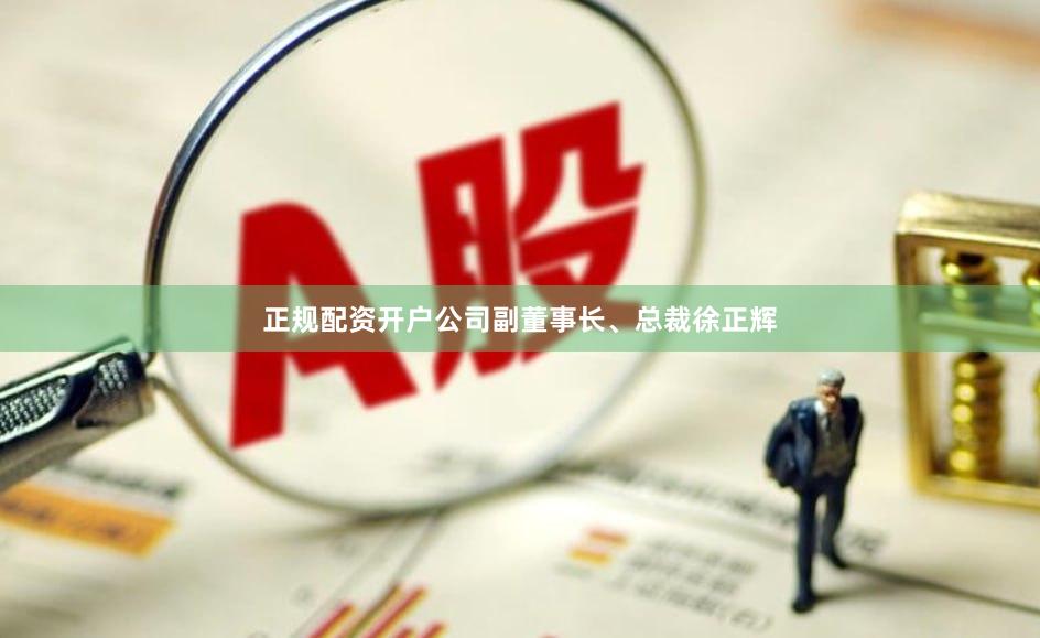 正规配资开户公司副董事长、总裁徐正辉