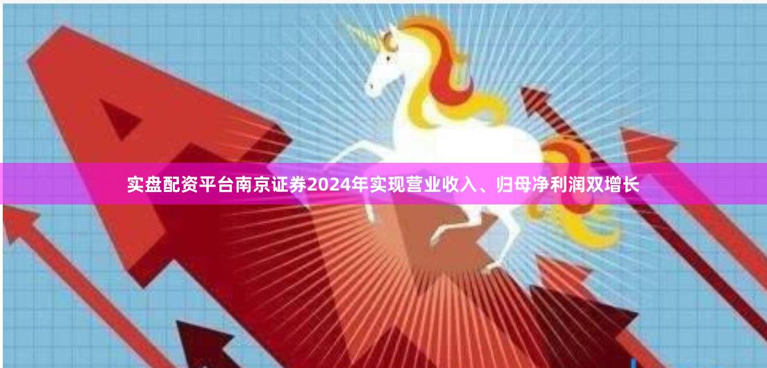 实盘配资平台南京证券2024年实现营业收入、归母净利润双增长